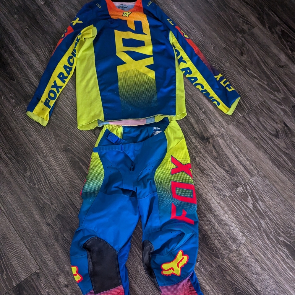 Boys motorcycle jersey and pant set